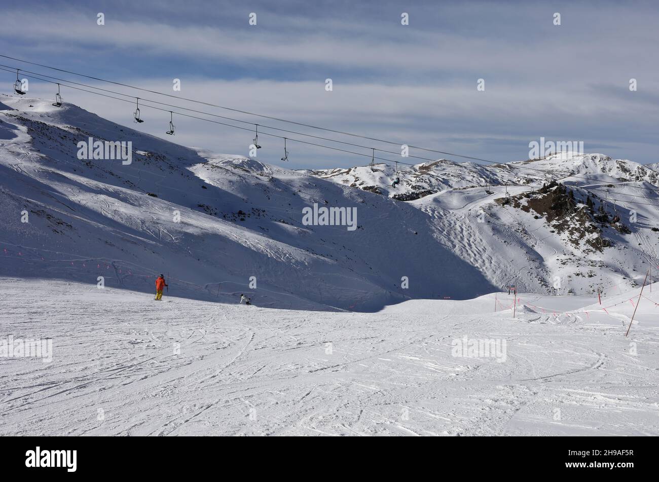 Skifahren im Arapahoe-Becken Stockfoto