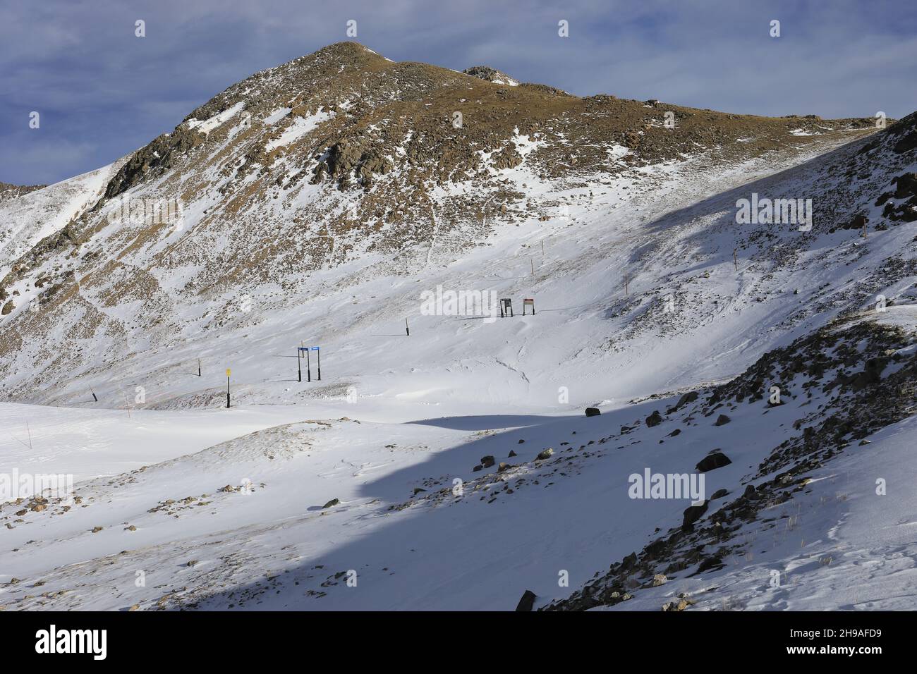 Skifahren im Arapahoe-Becken Stockfoto