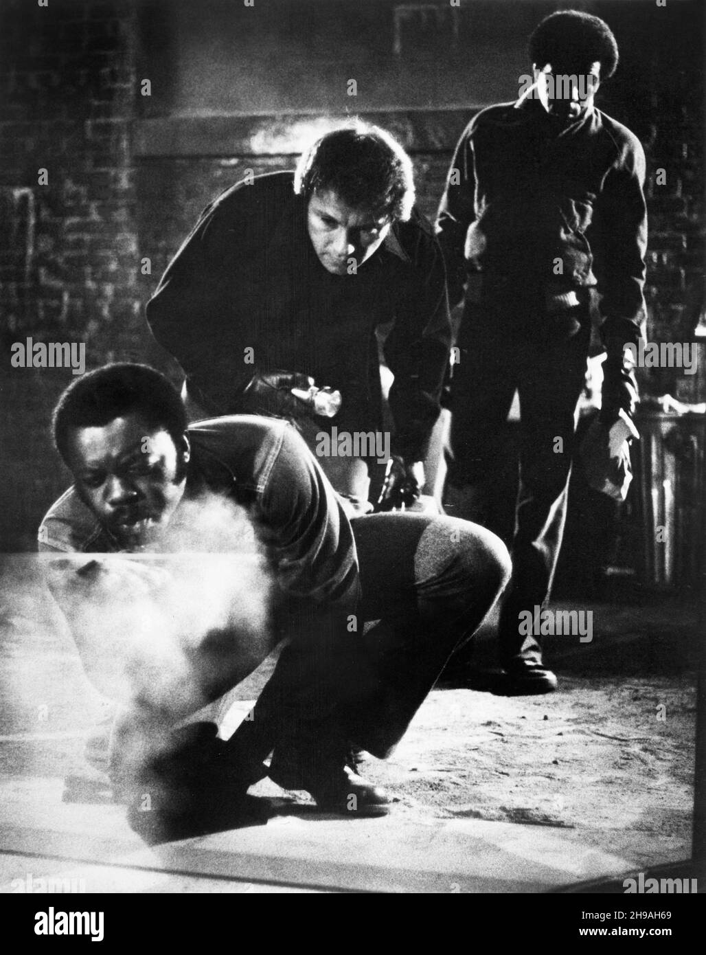 Yaphet Kotto, Harvey Keitel, Richard Pryor, am Set des Films, 'Blue Collar', Universal Picturs, 19178 Stockfoto