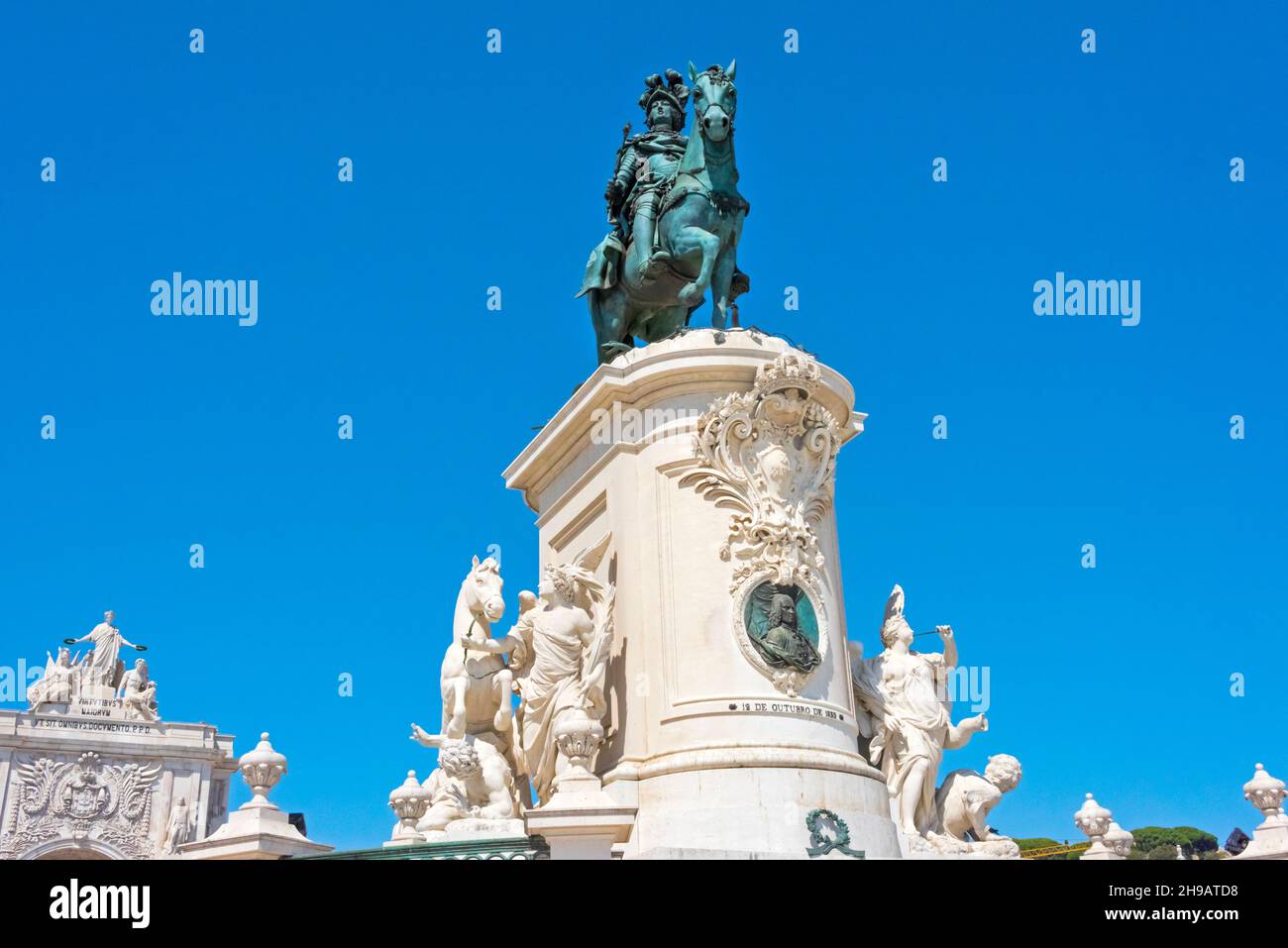 Statue von König Jose I. auf dem Handelsplatz, Lissabon, Portugal Stockfoto