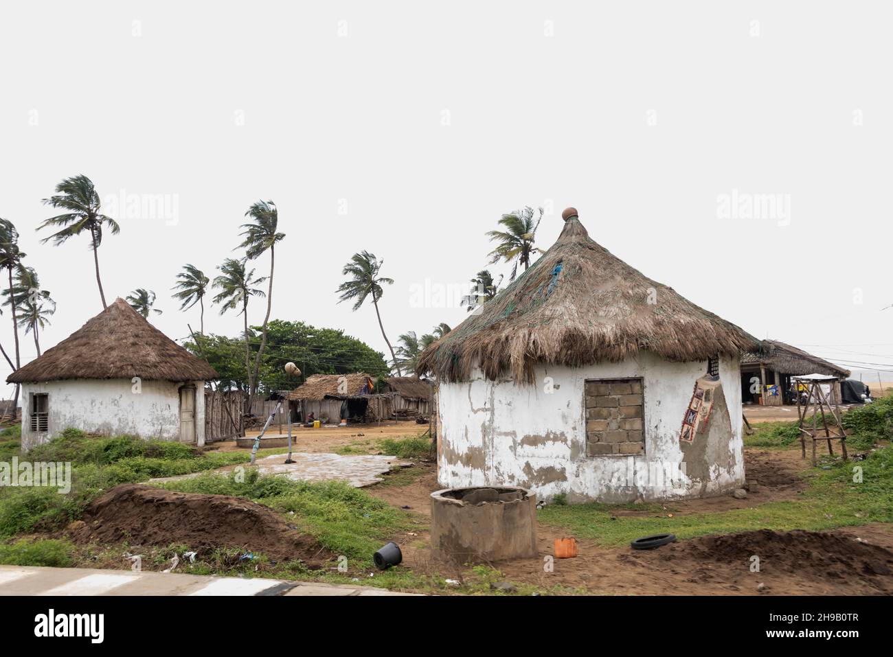 Dorfhaus am Strand, Cotonou, Benin Stockfoto