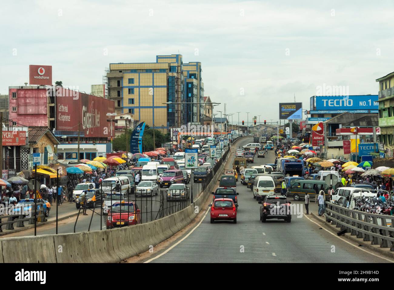 Blick auf die Straße, Accra, Ghana Stockfoto