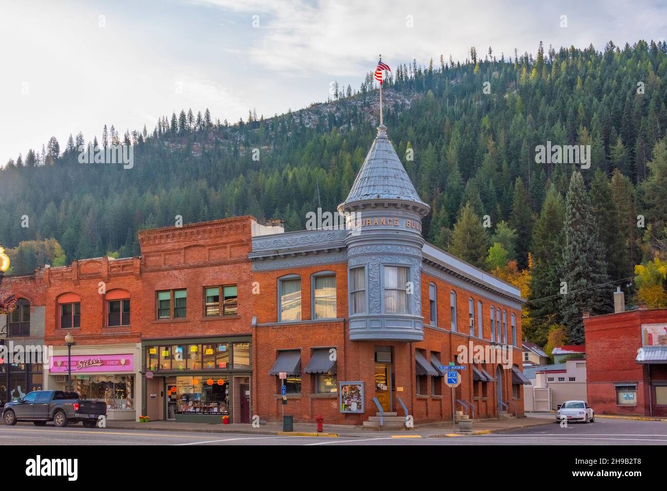 Alte Bergbaustadt, Wallace, Bundesstaat Idaho, USA Stockfoto