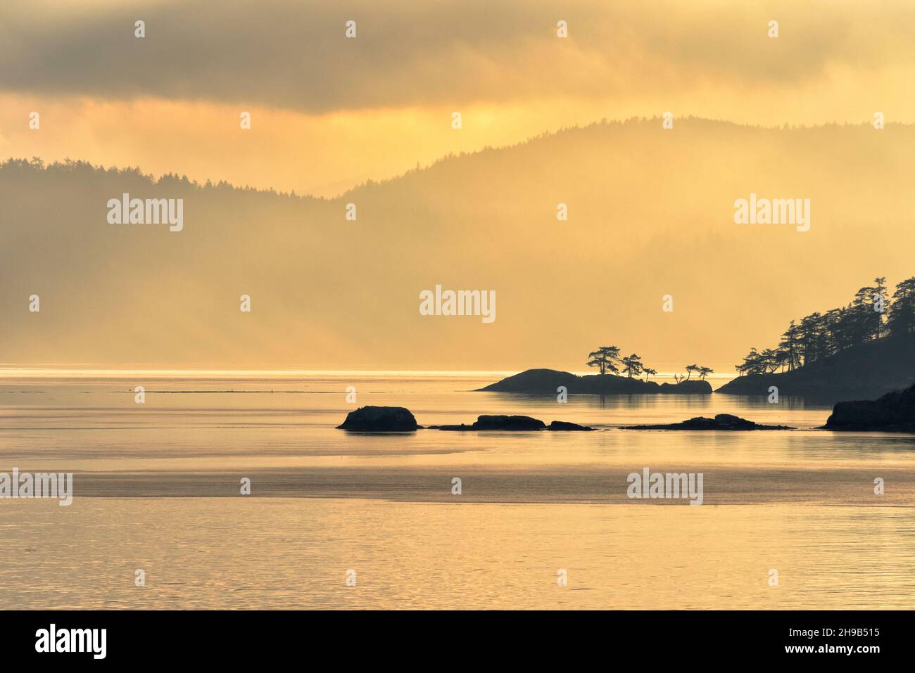 Landschaft der Straße von Georgia zwischen Victoria und Vancouver, BC, Kanada Stockfoto