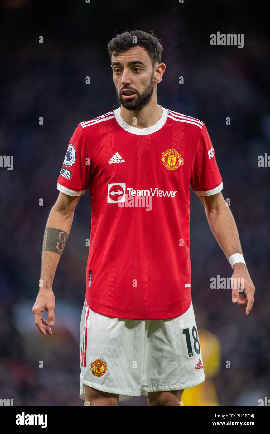 MANCHESTER, ENGLAND - 04. DEZEMBER: Bruno Fernandes während des Premier League-Spiels zwischen Manchester United und Crystal Palace in Old Trafford am 4. Dezember 2021 in Manchester, England Stockfoto