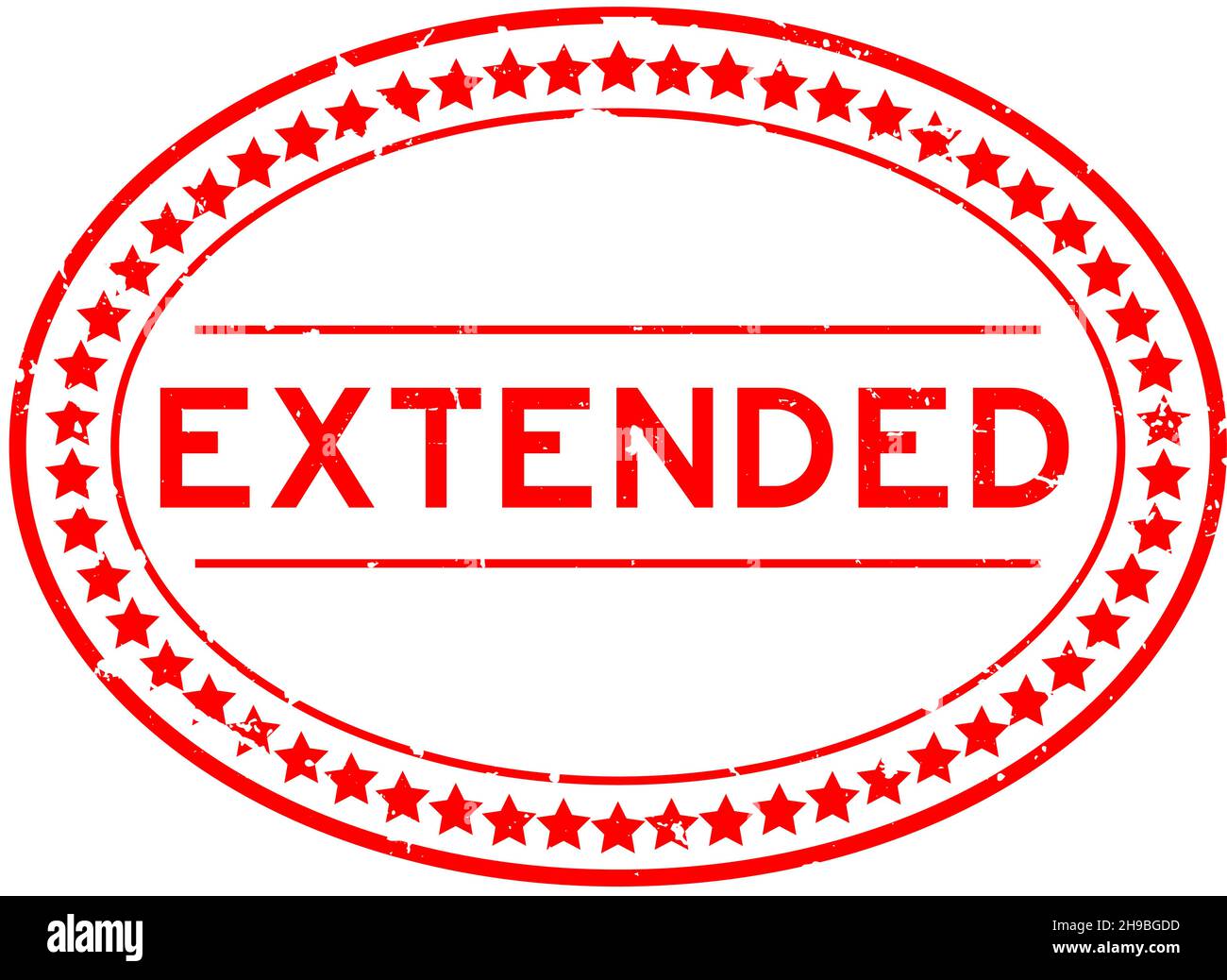 Grunge rot verlängert Wort oval Gummi Siegel Stempel auf weißem Hintergrund Stock Vektor