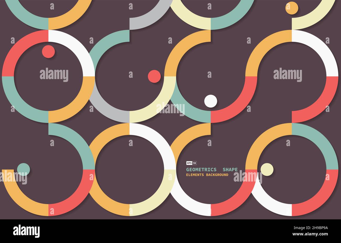 Abstraktes geometrisches Muster Design von Kreisen Vorlage Kunstwerk. Überlappung für Hintergrund im Cover-Stil. Stock Vektor