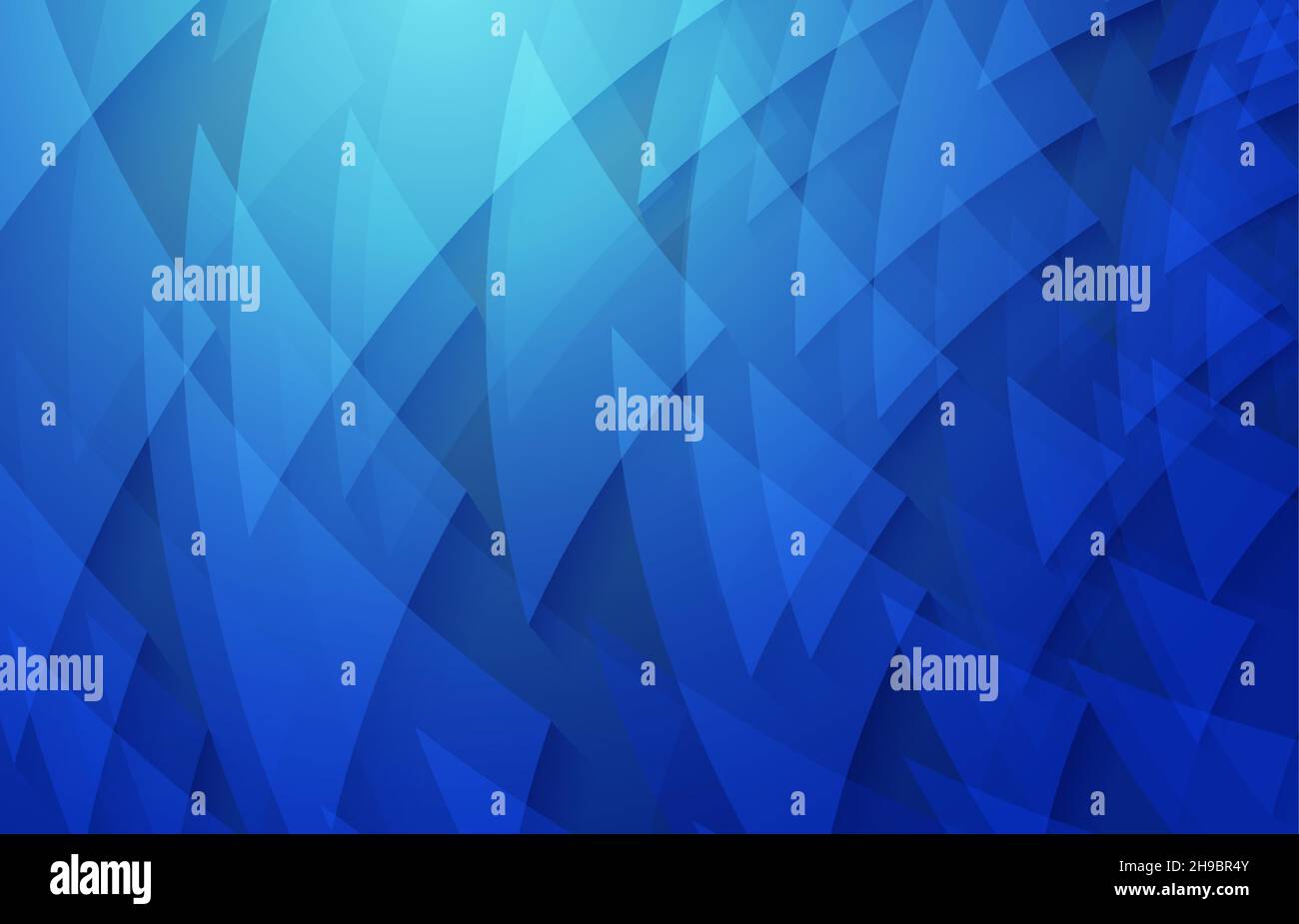 Abstrakte Dreiecke wirbeln geometrische Schablone Design von Farbverlauf blau. Überlappung für futuristischen Vorlagenhintergrund. Illustrationsvektor Stock Vektor