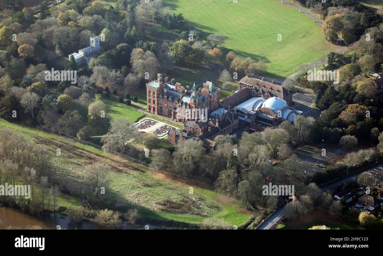 Luftaufnahme des Kelham Country House Hotels in der Nähe von Newark, Nottinghamshire Stockfoto