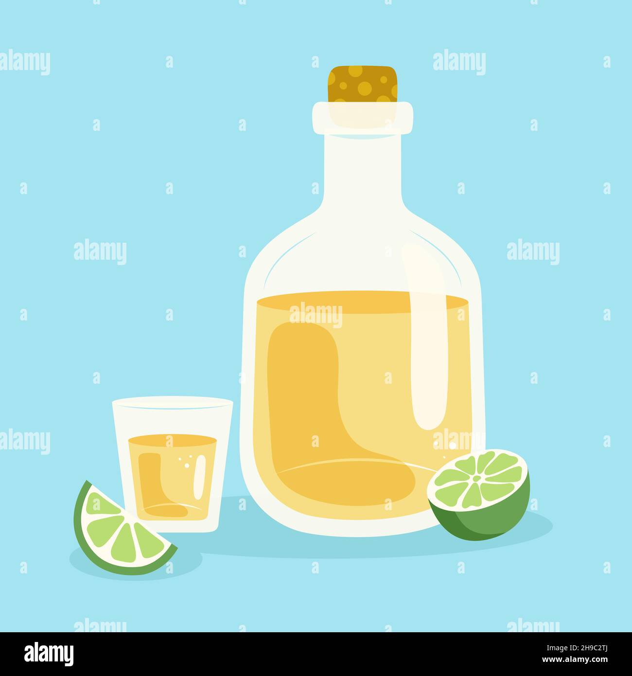 Mezcal-Illustration im handgezeichneten Stil Vektorgrafik. Stock Vektor