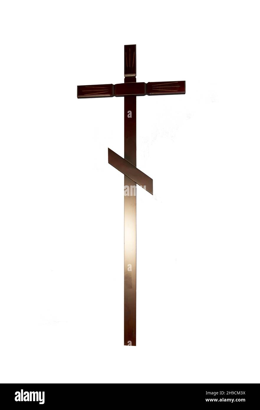 Orthodoxes Grabkreuz isoliert Stockfoto