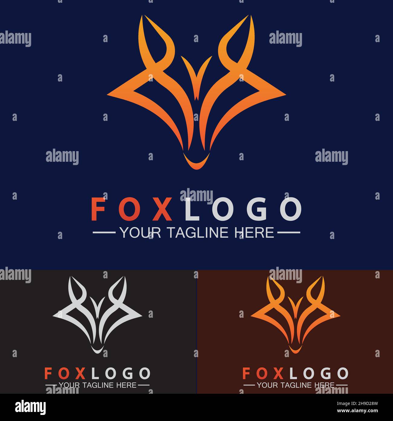 Fox-Logo Vektor Illustration Design-Vorlage Stock Vektor