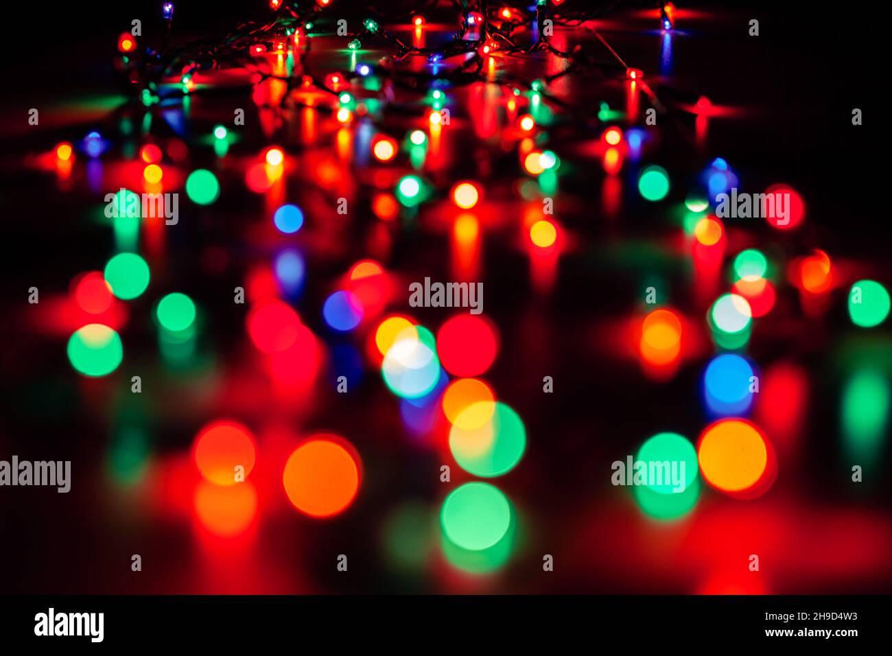 Verschwommen Weihnachtsbeleuchtung abstrakt Hintergrund Stockfoto
