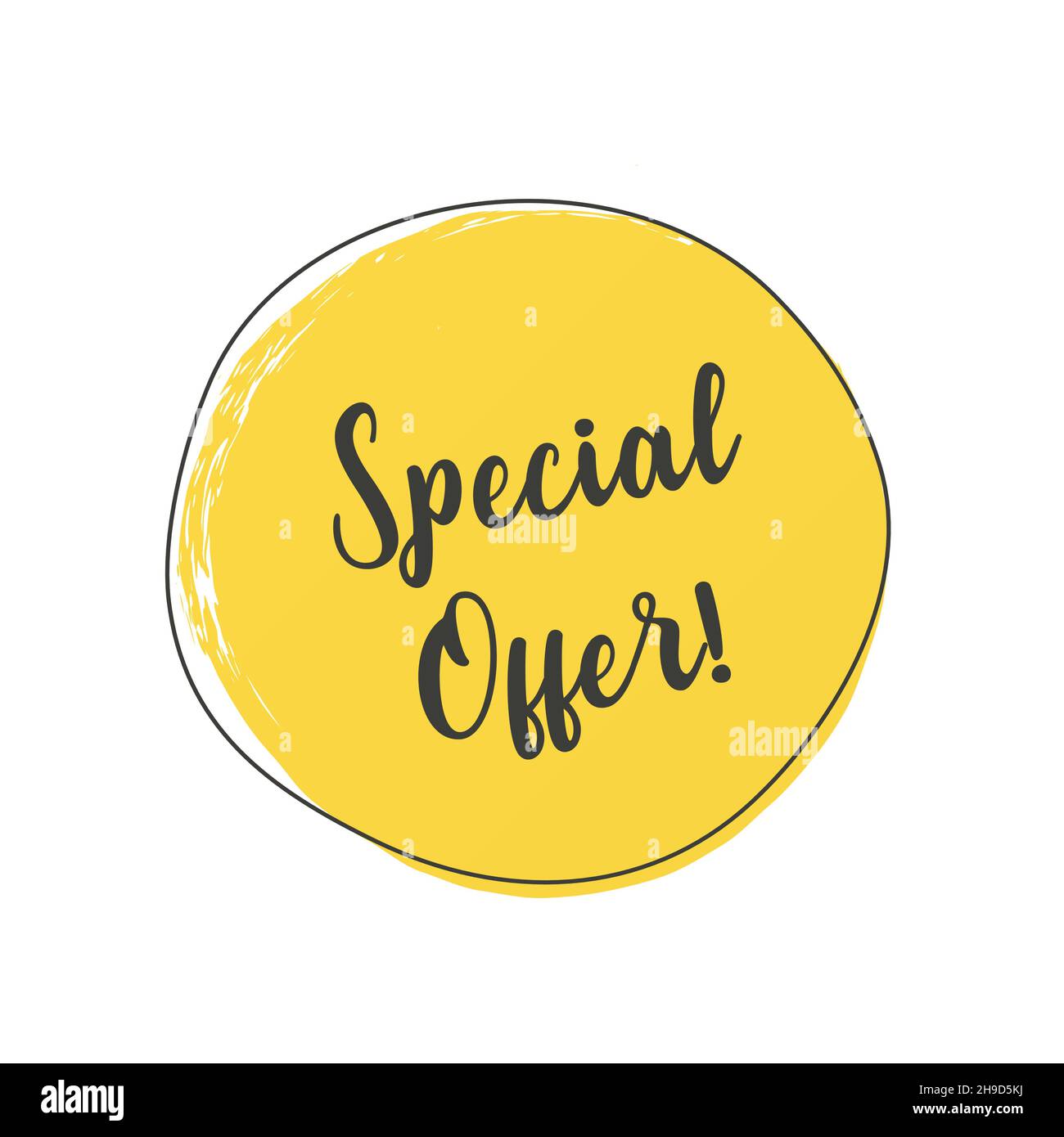 Sonderangebot Grunge Stil gelb auf weißem Hintergrund. Werbebanner. Label für Sonderrabatt für den Markt. Vektor Stock Vektor