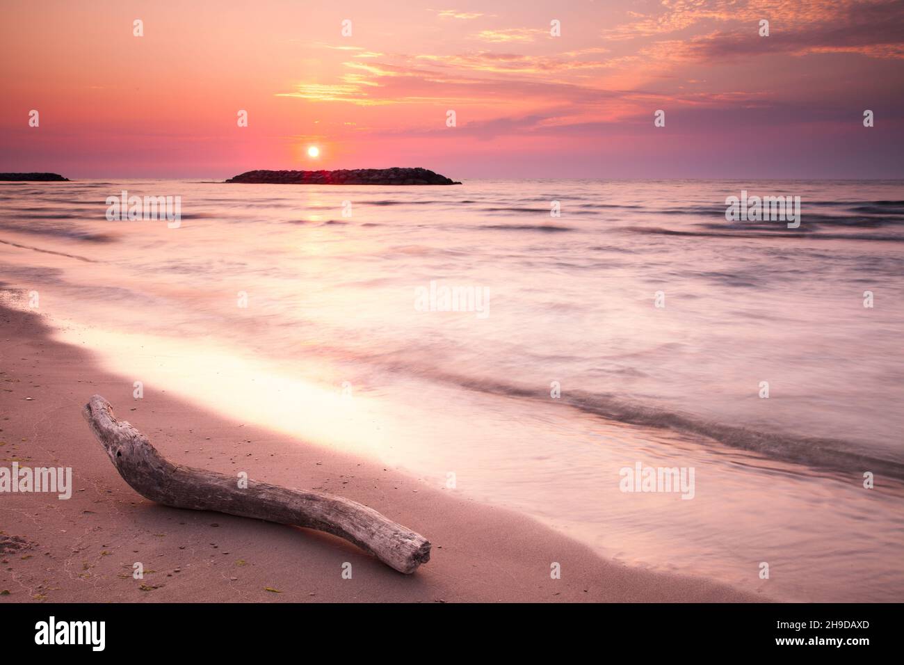 Lake Erie bei Sonnenuntergang Stockfoto