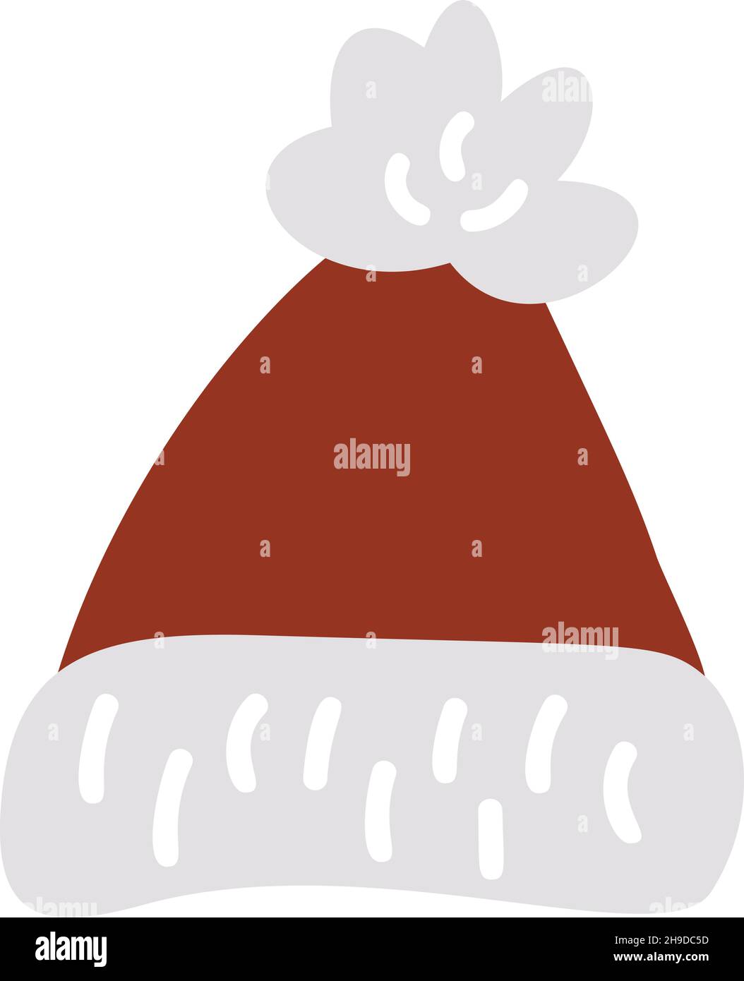 Weihnachtsmann rot Vektor Hut. Neujahr Urlaub Dekoration Element. weihnachten Kappe Kostüm Illustration isoliert auf weißem Hintergrund Stock Vektor