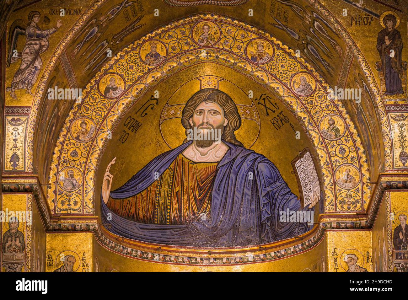 Jesus-Bild, Kathedrale Santa Maria Nuova, Monreale, Sizilien, Italien Stockfoto