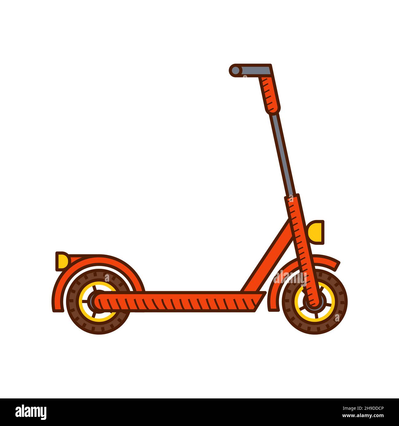 Motorrollersymbol. Roter Kick Roller Illustration Vektor Stock Vektor