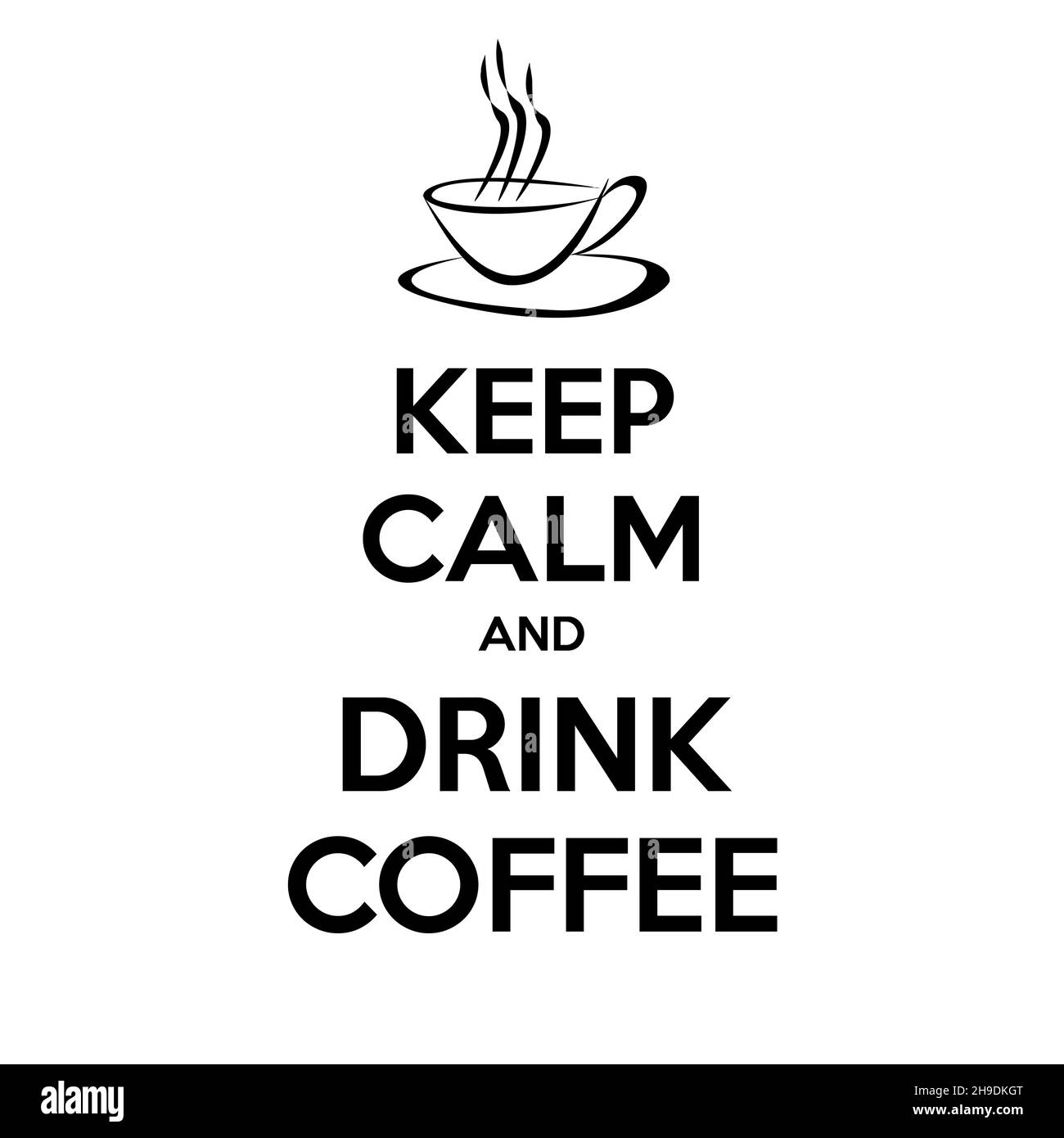 Schwarz-Weiß-Abbildung - ein Anruf, um Kaffee zu trinken Stockfoto