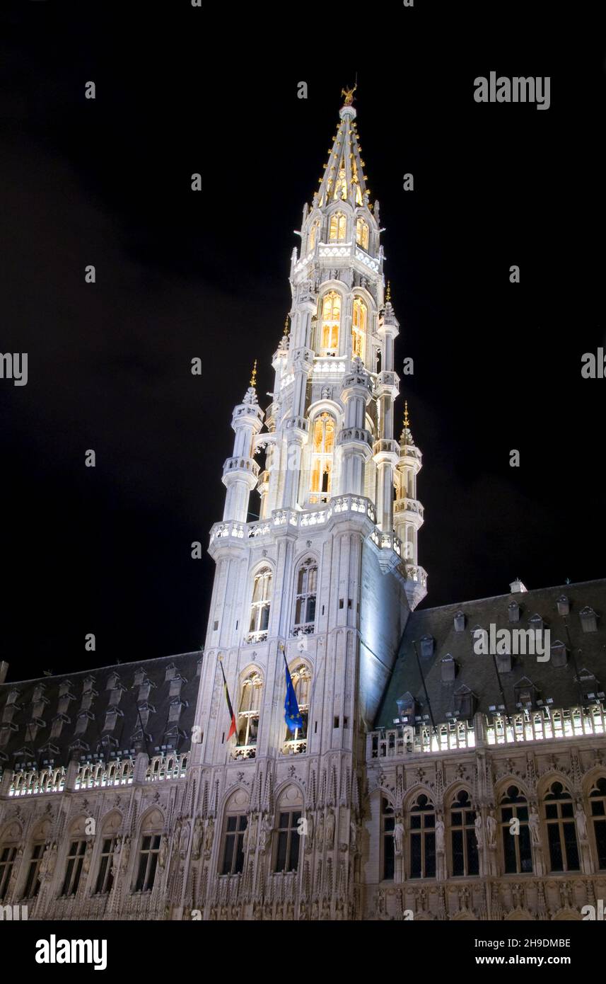 Hotel de Ville in die grand Place-Brüssel Stockfoto