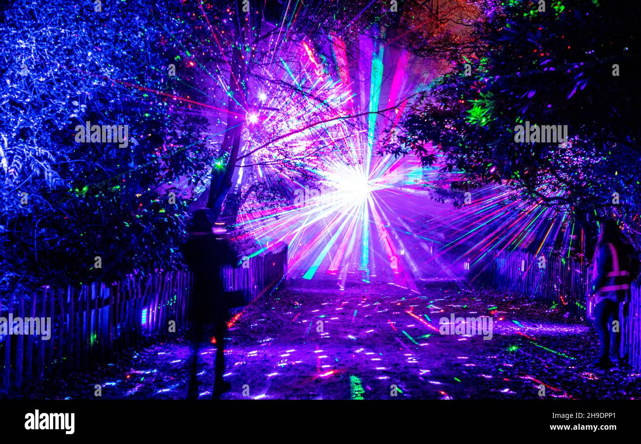 Laser die Kenwood Christmas Lifthtshow London UK Stockfoto