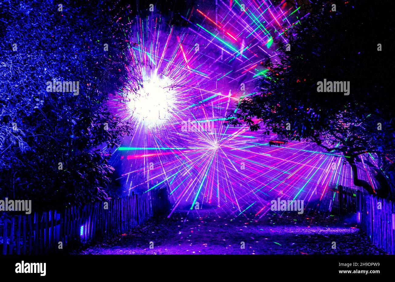 Laser die Kenwood Christmas Lifthtshow London UK Stockfoto