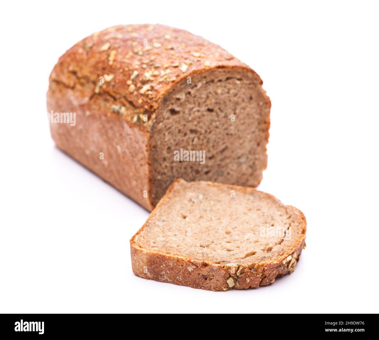 Brot, A, Scheibe, dunkel, Körner, Braun, machen Sie es selbst, Kohlenhydrate, Kruste, eine vor, Allein, schön, Kastenbrot, Scheibe Brot, Müsli, Details Stockfoto
