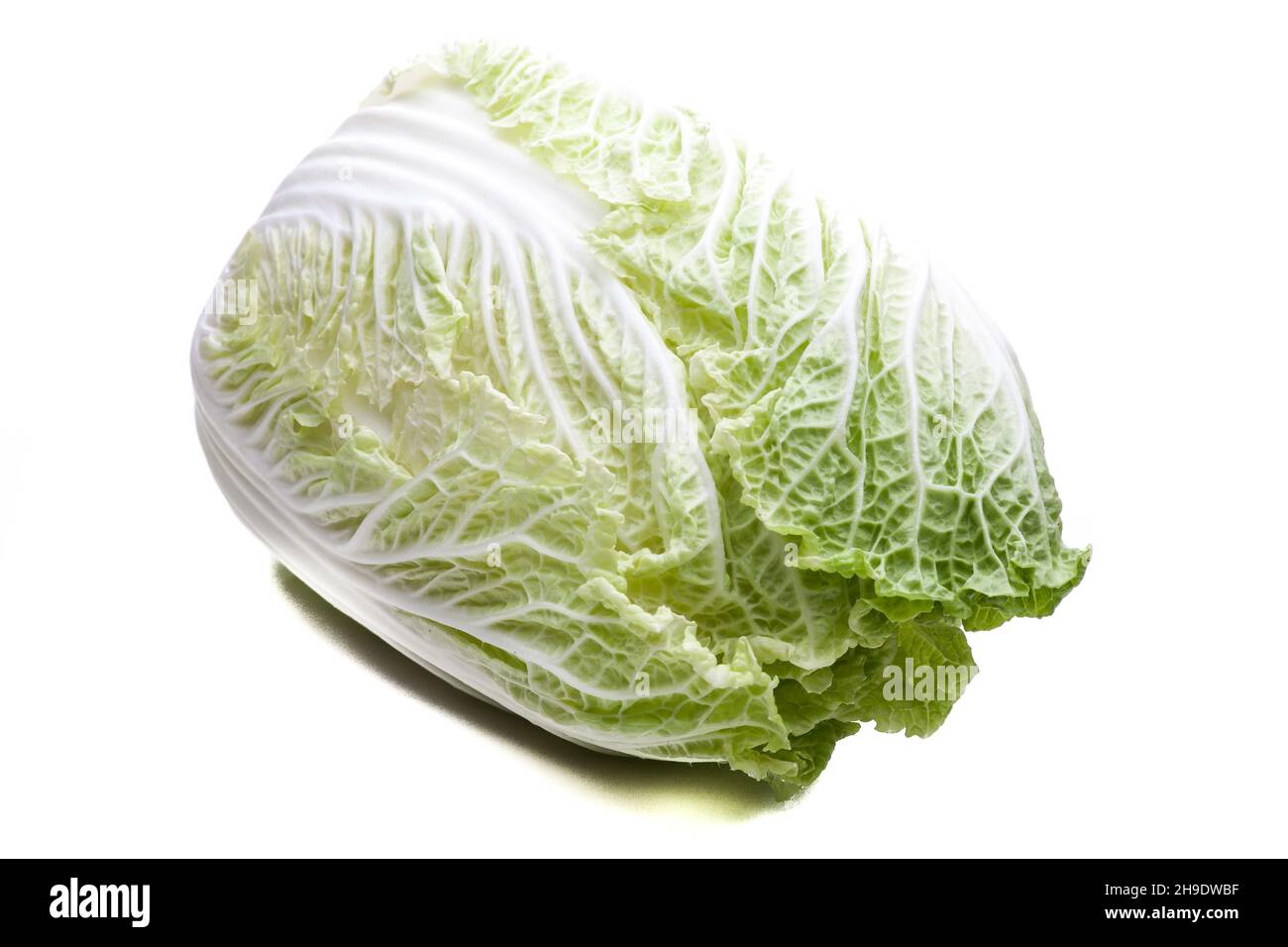 Chinakohl, Salat, Kohl, grün, vorne, Eins, frisch, Blatt, Struktur, Hintergrund, Essen, Salate, Japan-Kohl, Mitte, Peking-Kohl, Biologi Stockfoto