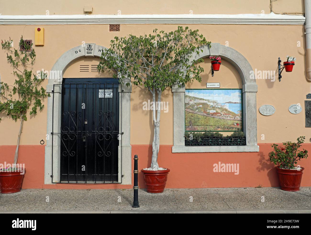 Historisches Anwesen an der Naval Hospital Road in Gibraltar Stockfoto