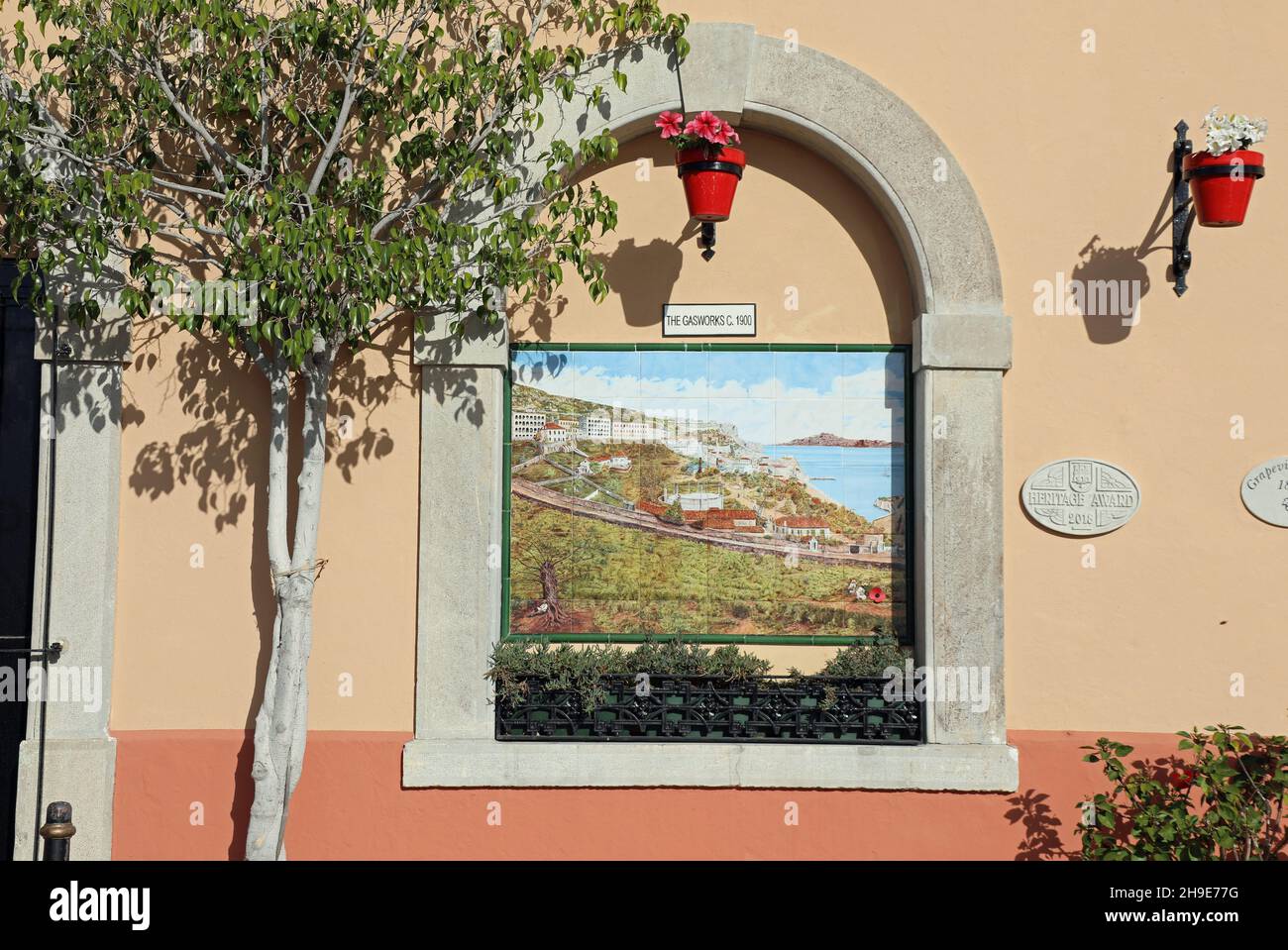 Historisches Anwesen an der Naval Hospital Road in Gibraltar Stockfoto