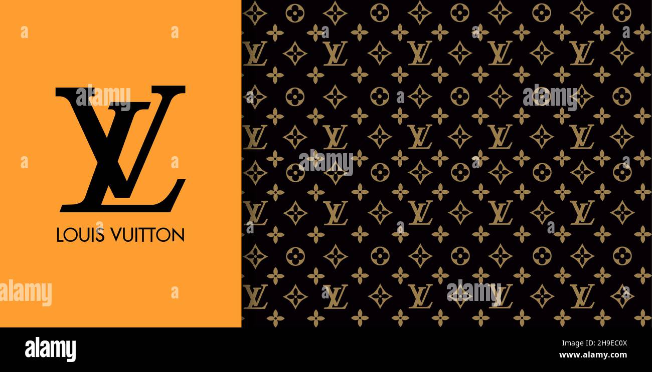 Vinnytsia, Ukraine - 6. Dezember 2021: Louis vuitton Tapete. Vektorgrafik EPS10 Stock Vektor
