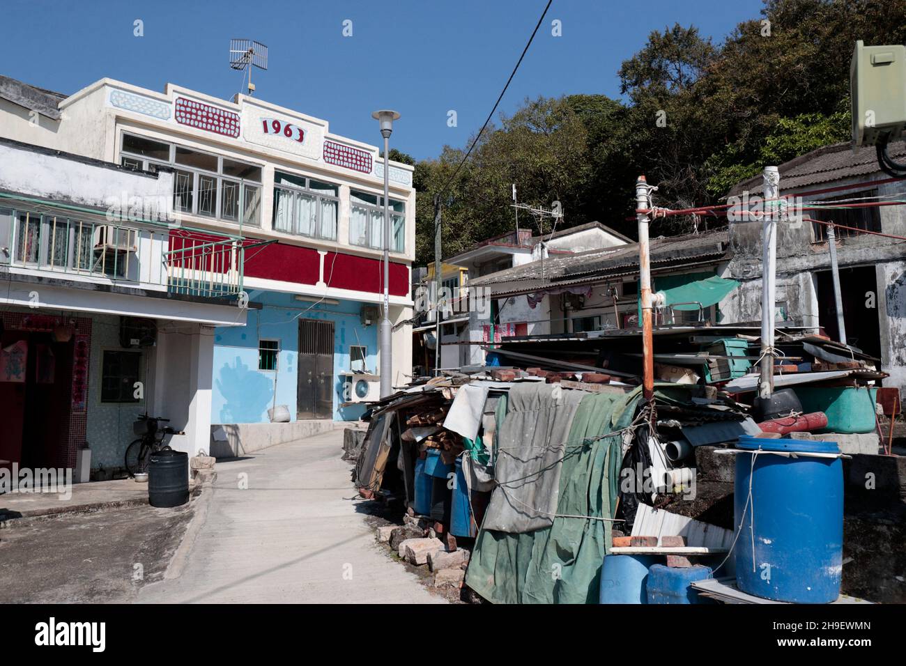 Dorfhäuser, Kat O (Crooked Island), Mirs Bay, nordöstlich von Hongkong 27th Nov 2021 Stockfoto