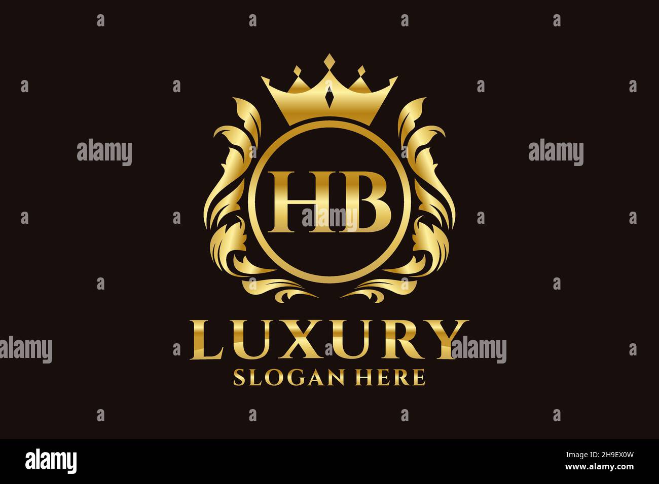 HB Letter Royal Luxury Logo Vorlage in Vektorgrafik für luxuriöse Branding-Projekte und andere Vektorgrafik. Stock Vektor