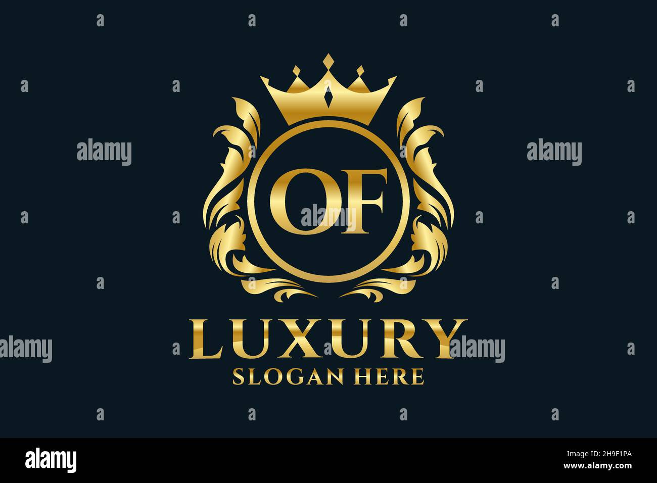 VON Letter Royal Luxury Logo-Vorlage in Vektorgrafik für luxuriöse Branding-Projekte und andere Vektorgrafik. Stock Vektor