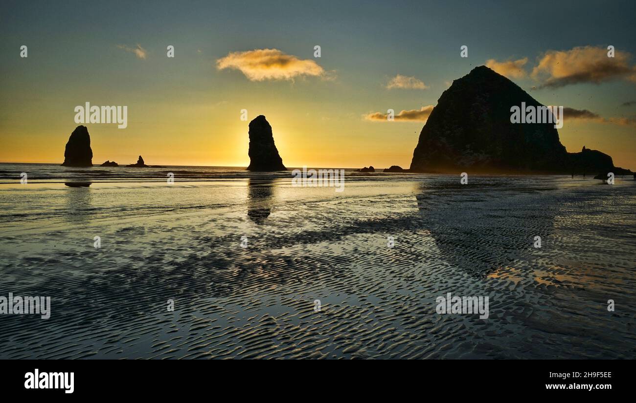 Blick vom Cannon Beach Oregon Stockfoto