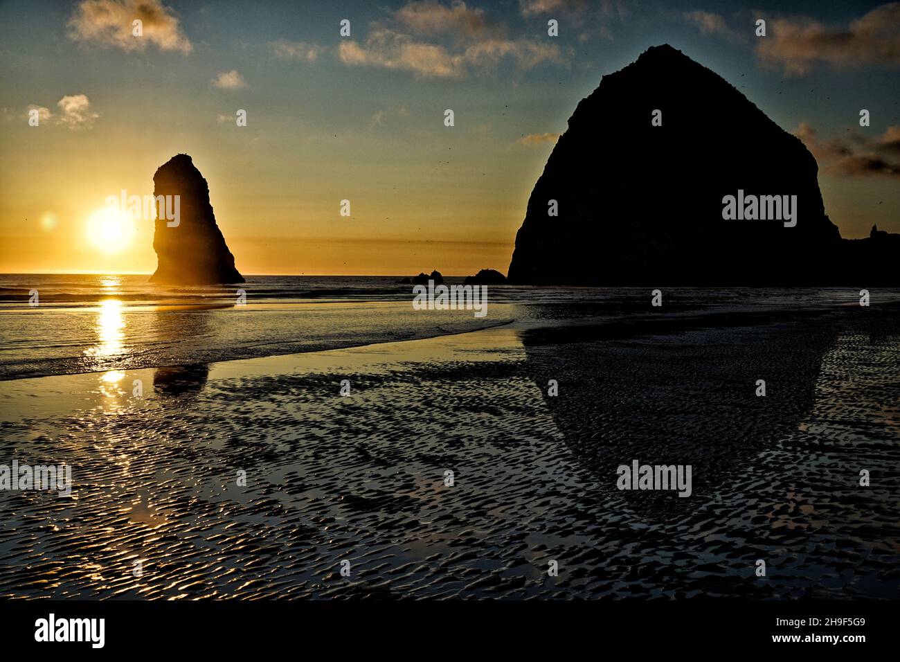 Blick vom Cannon Beach Oregon Stockfoto