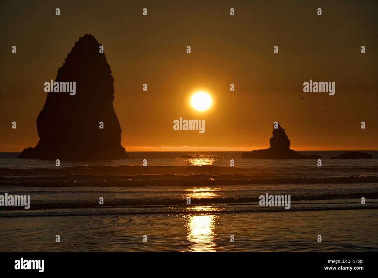 Blick vom Cannon Beach Oregon Stockfoto