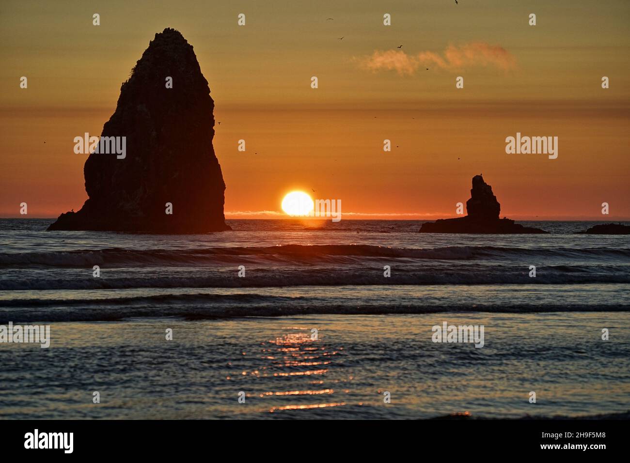 Blick vom Cannon Beach Oregon Stockfoto