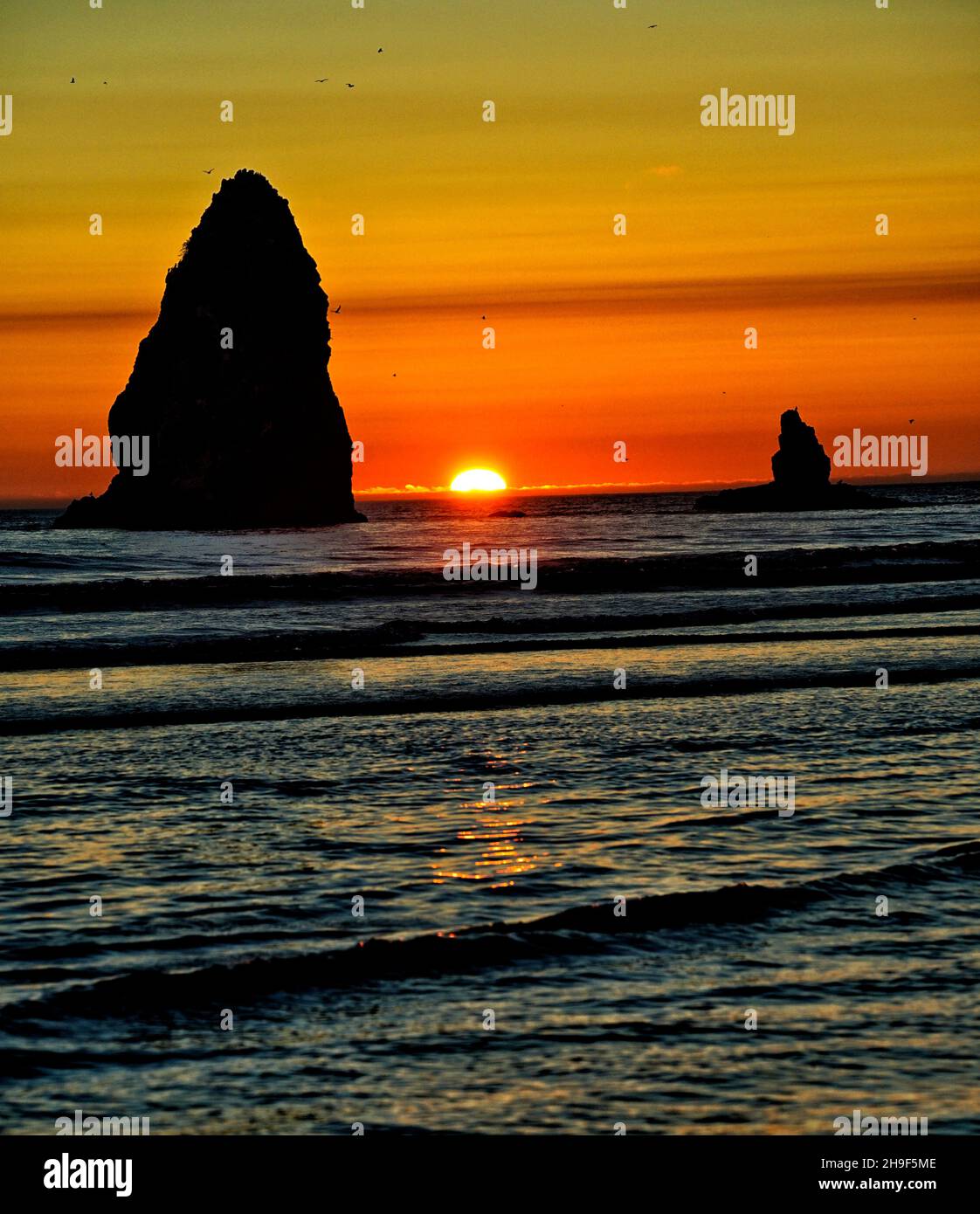 Blick vom Cannon Beach Oregon Stockfoto