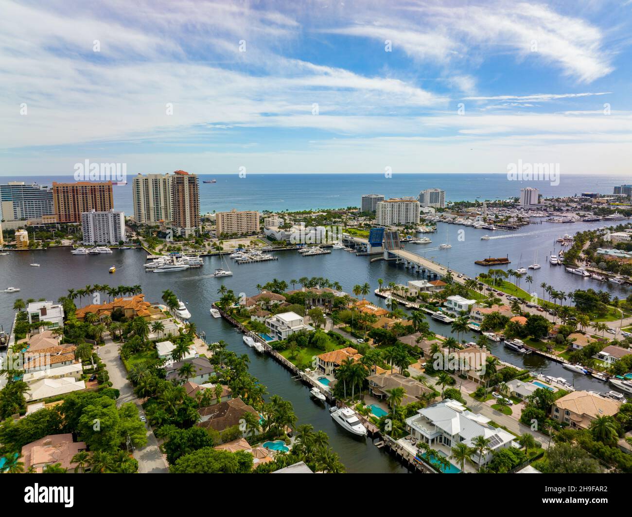 Luftaufnahme von Fort Lauderdale Beach FL Stockfoto