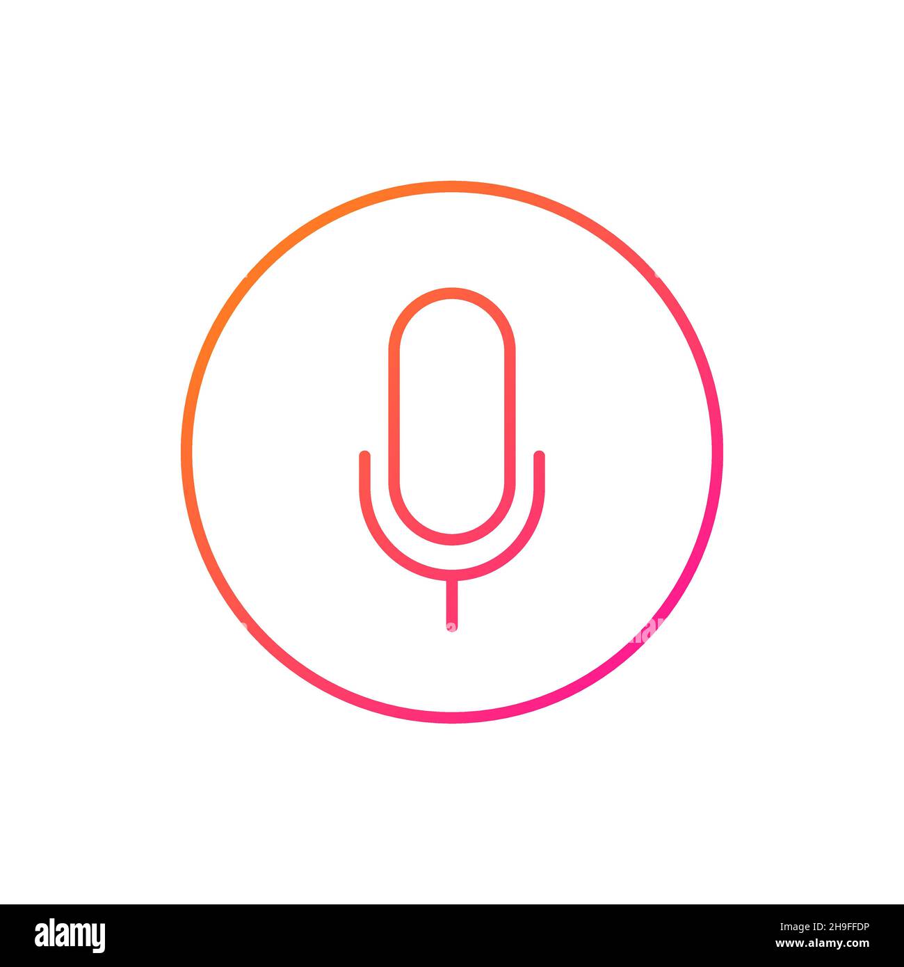 Symbol fr dnnes Mikrofon, Sprachassistent und Steuerzeichen isoliert.  Vector Hi-Tech ai Technologie fr knstliche Intelligenz zur Spracherkennung.  Musik A Stock-Vektorgrafik - Alamy