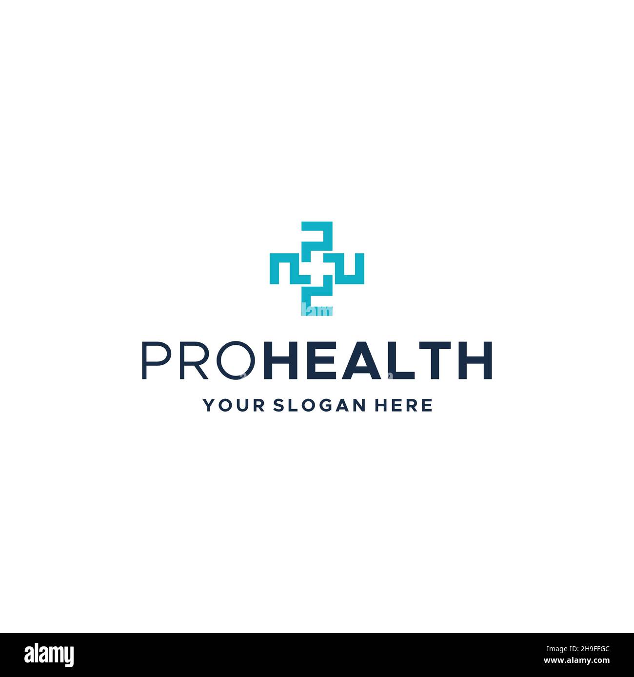 Minimalistisches PROHEALTH plus Medical Logo-Design Stock Vektor