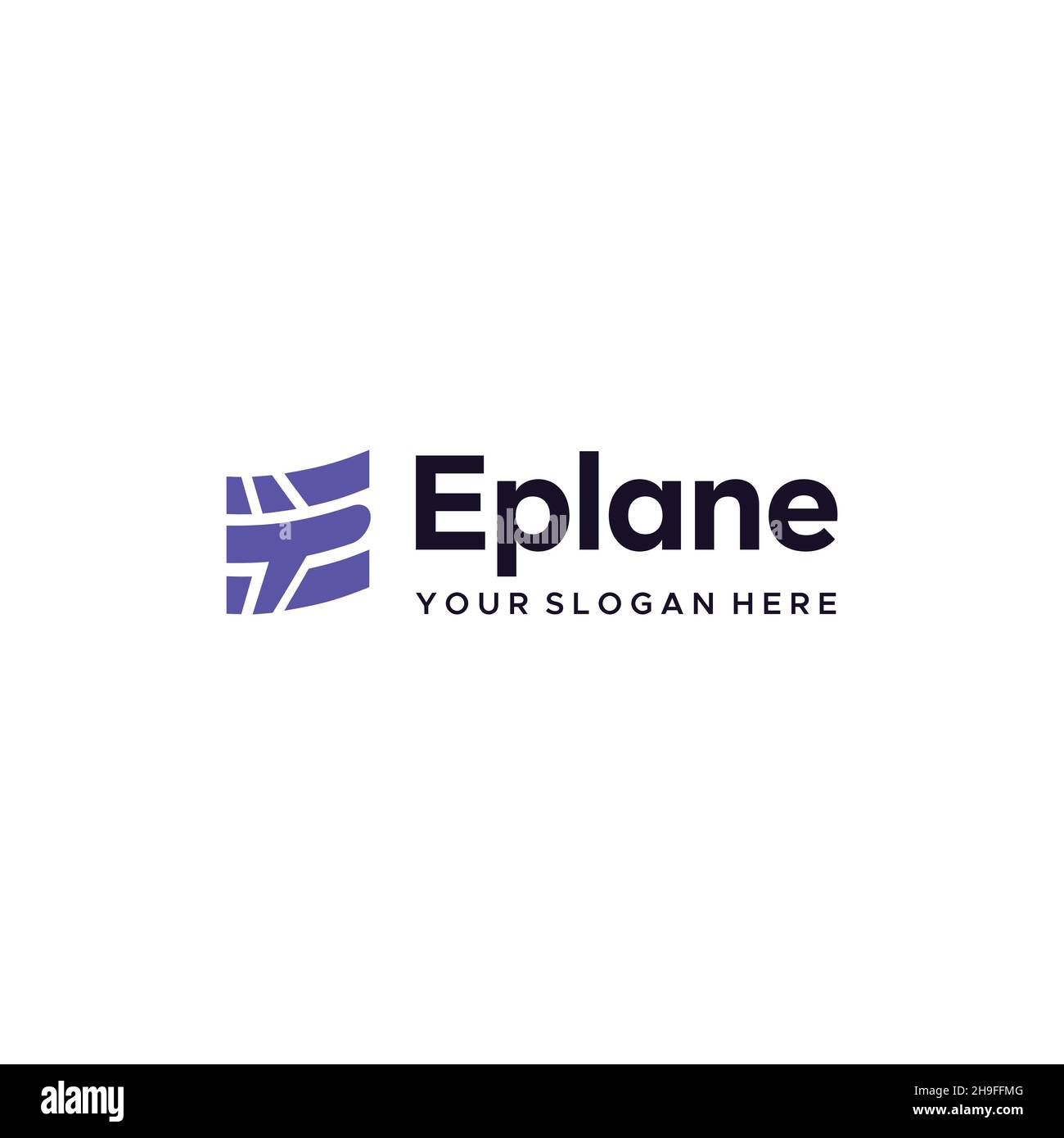 Minimalistisches Schriftzügen mit E Eplane-Logo Stock Vektor