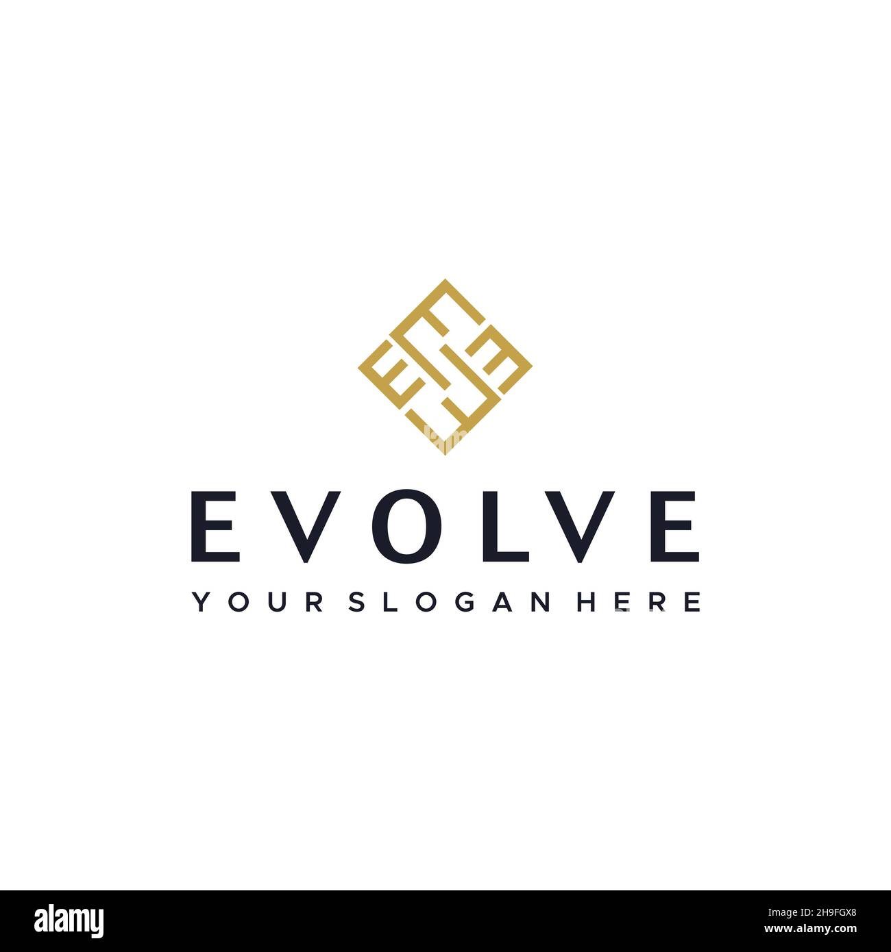 Minimalistischer Schriftzug Initial E EVOLVE Logo-Design Stock Vektor