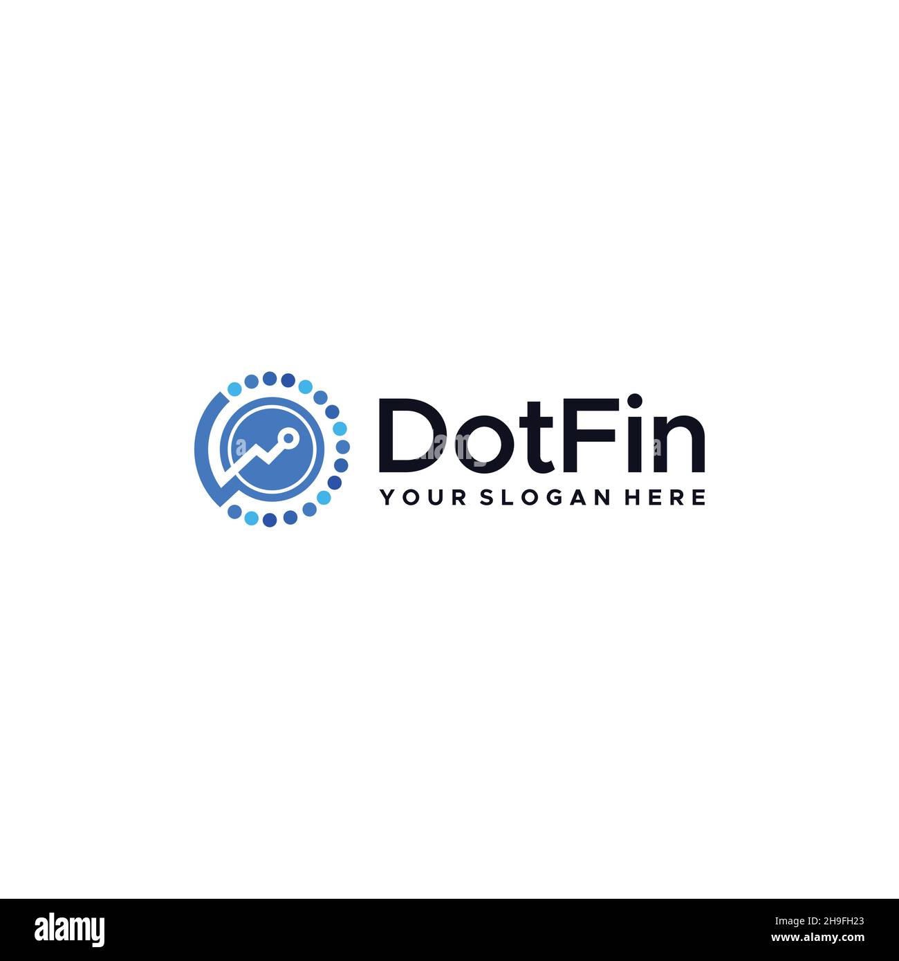 Minimalistisches DotFin Kreis Kreis Diagramm Logo Design Stock Vektor
