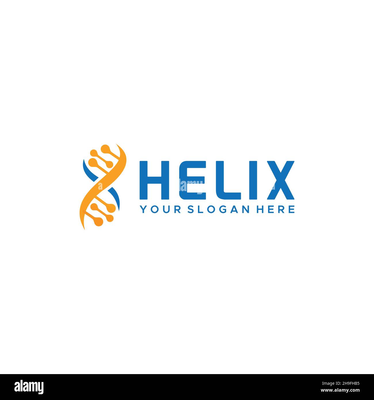 Minimalistisches HELIX Molekular Tech Curve Logo Design Stock Vektor