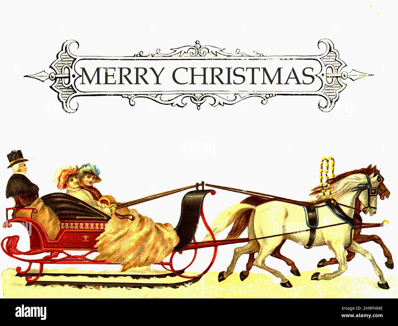 Viktorianische Weihnachten - Frohe Weihnachten Stockfoto