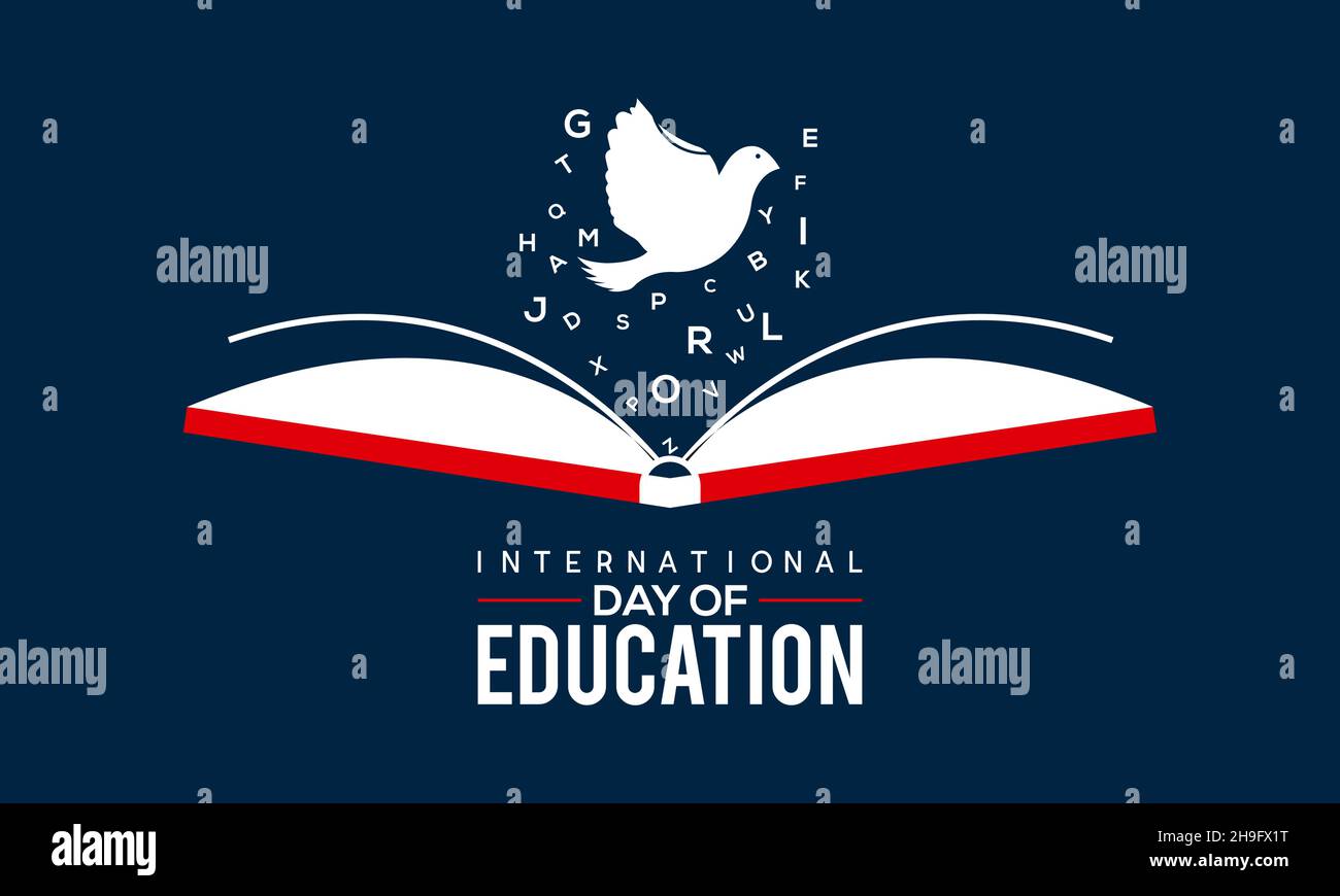 Vektorvorlage für den Internationalen Tag der Bildung. 24 Januar Design für Tag der Bildung Thema. Stock Vektor