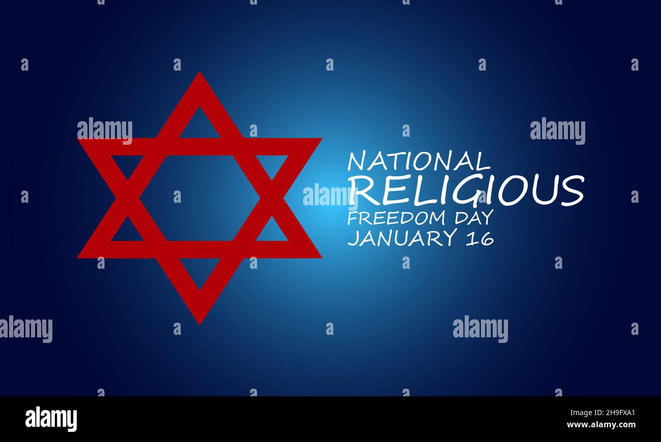 National Religious Freedom Day Vektor Illustration Banner Vorlage. 16. Januar Religiöses Konzept. Stock Vektor