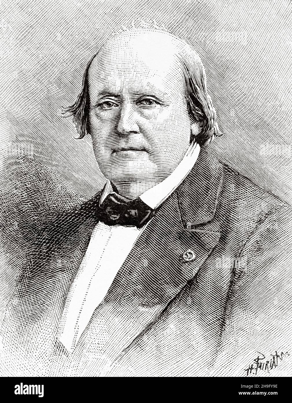 Henri Milne-Edwards (1800-1885) war ein bedeutender französischer Zoologe. Alte, gravierte Illustration aus dem 19th. Jahrhundert von La Nature 1885 Stockfoto